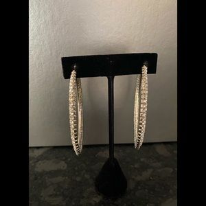Large Sparkly 3” Crystal Hoops